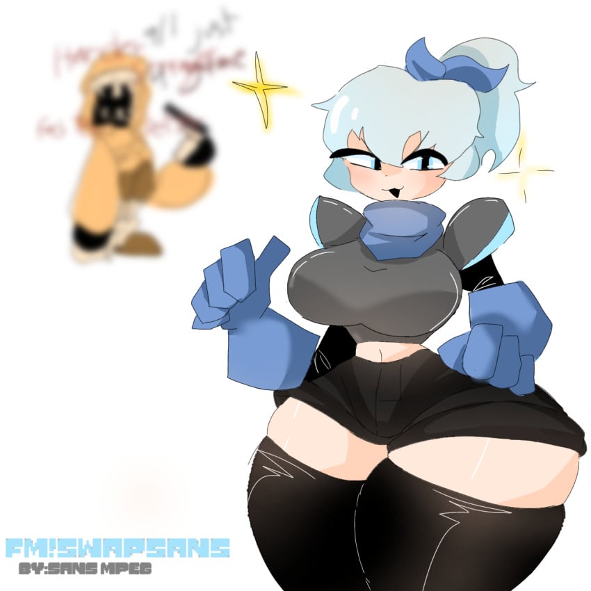 1girls 2d breasts rebootedmp3g rule_63 sans sans_au tagme tagme_(artist) thighhighs thighs underswap underswap_sans underswap_sans_genderswap undertale undertale_(series) undertale_aurn