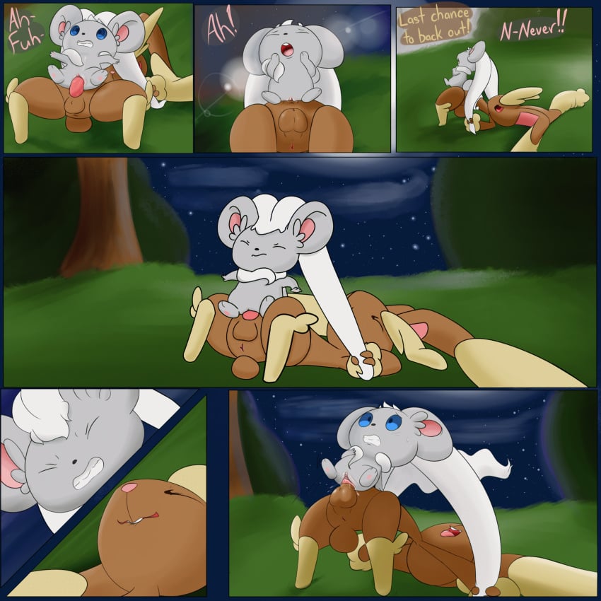 animated anthro balls breasts cinccino female feral furry gritted_teeth hi_res lopunny male penis pokémon_(species) pokemon pokemon_(species) pulling_hair pussy pussy_juice tagme yumei