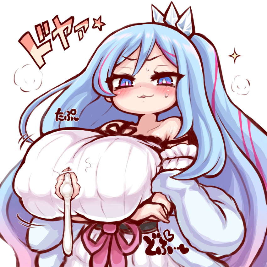 1girls alexi_(tits!) arekishi big_breasts bimbo blue_eyes blue_hair breasts cleavage_cutout clothing_cutout cum cum_on_body cum_on_breasts cumdrip cutout duel_monster female gigantic_breasts highres huge_breasts kakuretenai large_breasts long_hair looking_at_viewer massive_breasts short_stack shortstack smug solo torn_clothes translation_request very_long_hair witchcrafter_madame_verre yu-gi-oh!