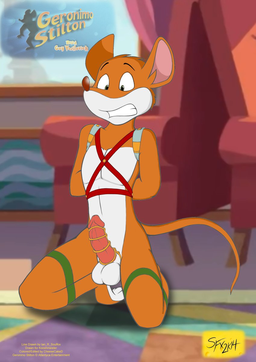 anthro balls bondage bound chastity chastity_cage chastity_device furry geronimo_stilton geronimo_stilton_(series) ian_r_soulfox male male_chastity mammal mouse penis rodent solornmale_only