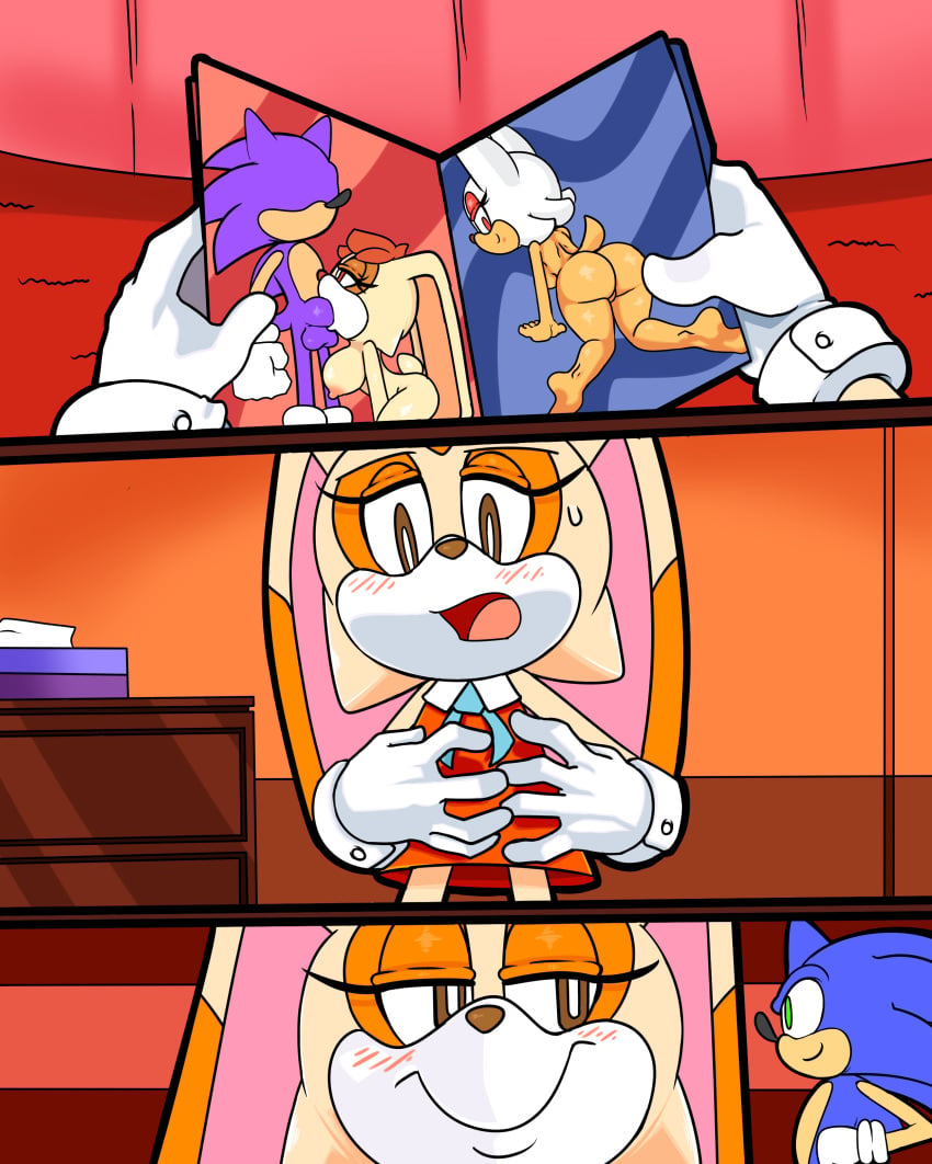 big_breasts breasts comic cream_the_rabbit creams_curiosity cub deepthroat fellatio female hedgehog mammal rape_face rouge_the_bat sonic_(series) sonic_the_hedgehog superbunnygt vanilla_the_rabbit video_games young