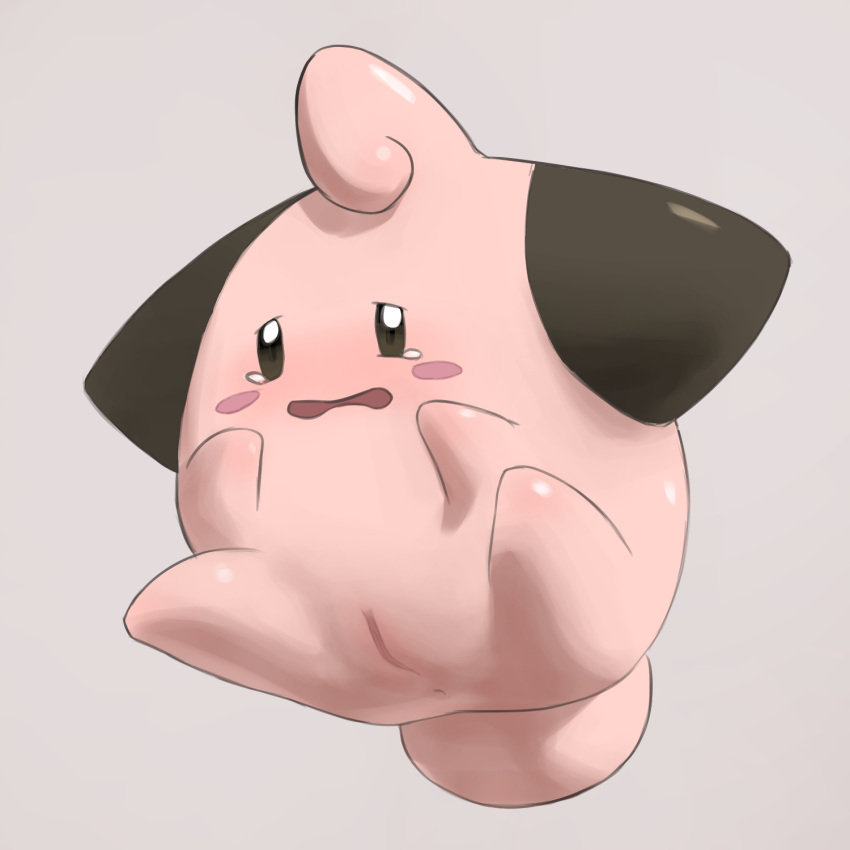 10s 2016 blush cleffa female feral hi_res nintendo open_mouth pokemon pokemon_(species) pussy simple_background solo tears video_games waddling_head youjomodoki young