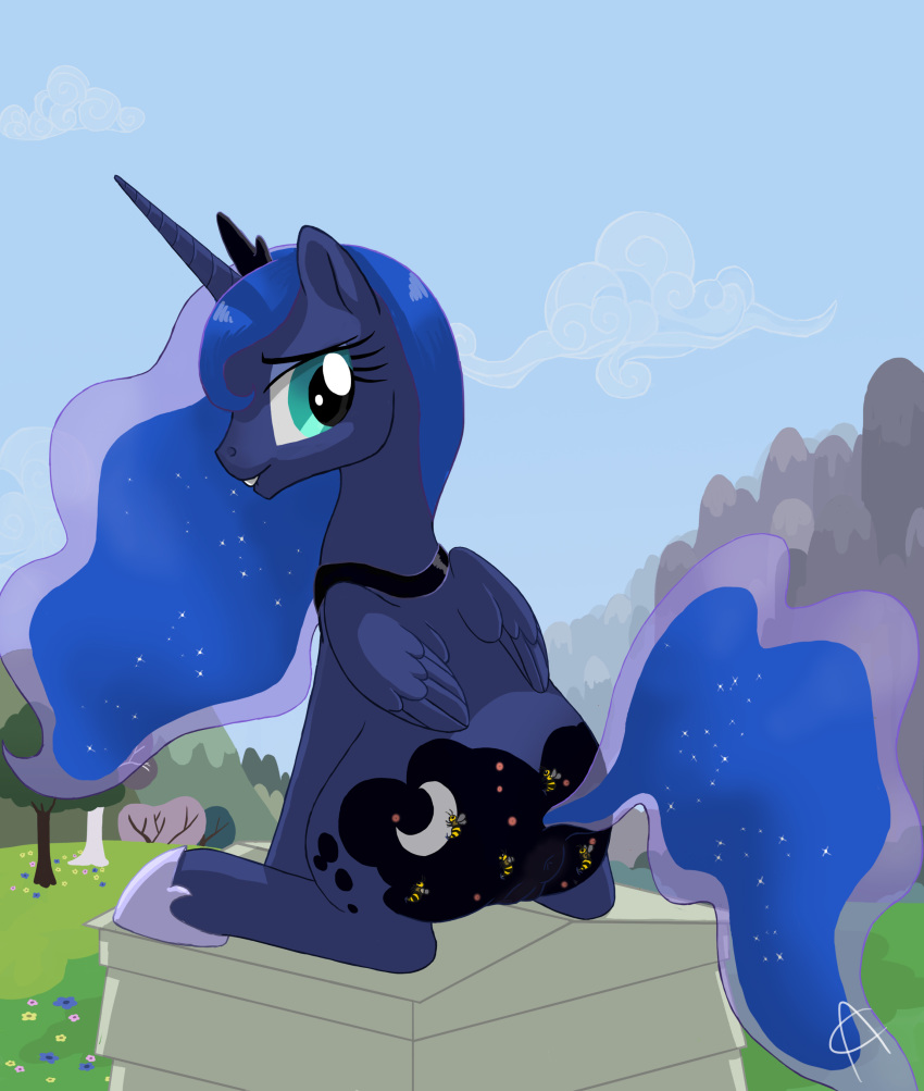 antennae anus arareroll arorcinus arthropod ass bee bee_sting equine female feral friendship_is_magic hair horse insects mammal my_little_pony nude pony princess_luna_(mlp) pussy solo