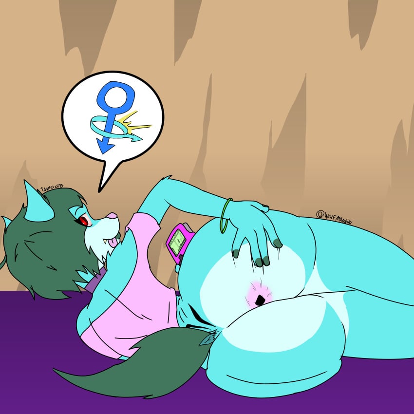 1boy ass ass_grab ass_up big_butt blue_fur bottomless choker femboy femboy_focus femboy_only furry gameboy gay green_hair green_lipstick green_nail_polish green_nails green_tail heart_tattoo inviting inviting_to_anal inviting_to_bed inviting_to_fuck inviting_to_sex inviting_viewer new_scout nicolas_wolfman nikki_(tawagoto) nintendo smirking_at_viewer solo spread_ass spread_butt spreading_ass spreading_butt_cheeks spreading_cheeks spreading_own_ass stretched_anus stretching stretching_anus super_mario_land tattoo tattoo_on_back tawagoto_(probros) wolf wolf_ears wolf_humanoid wolf_tail
