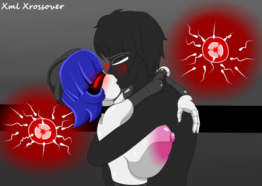 1boy 1girls ass ass_grab clothed_male clothed_male_nude_female completely_nude_female glitch_productions huge_ass huge_breasts human human_on_robot impregnation kissing male/female milf mitchell_(murder_drones) murder_drones murder_drones_x_humans nude nude_female purple_hair red_eyes robot robot_girl robot_on_human self_upload short_hair thick_thighs white_eyes xml_xrossover(artist) yeva_(murder_drones)