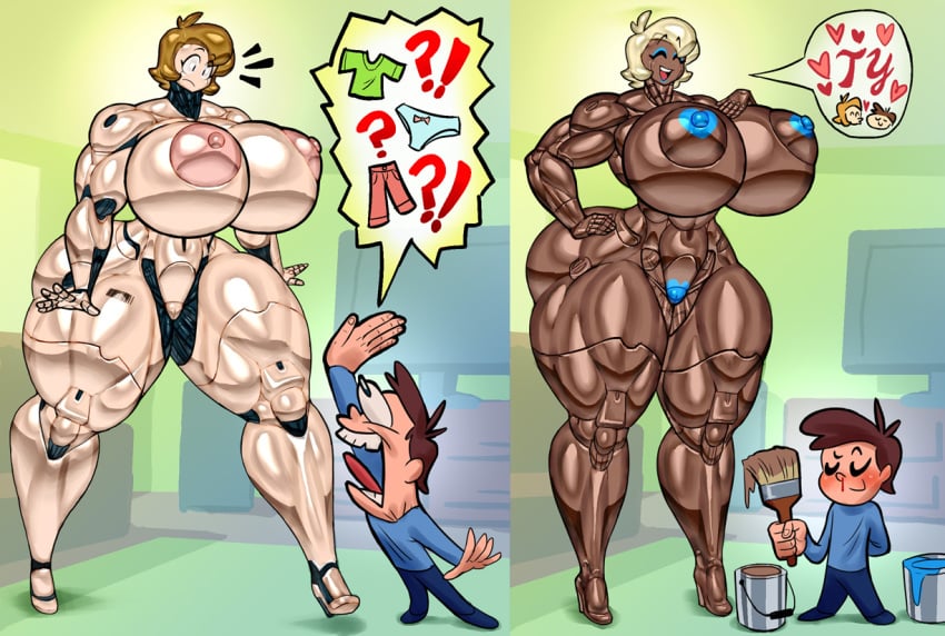 1girls female female_only hourglass_figure huge_ass huge_breasts leotard mechanical noonun robot solo standing tagme thick_thighs