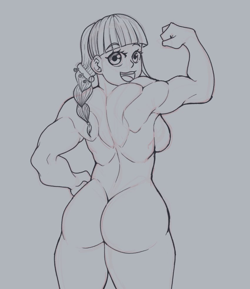 1girls ass breasts female flexing moko_mojiro muscular nude tagme the_hundred_line_-last_defense_academy- uc-four