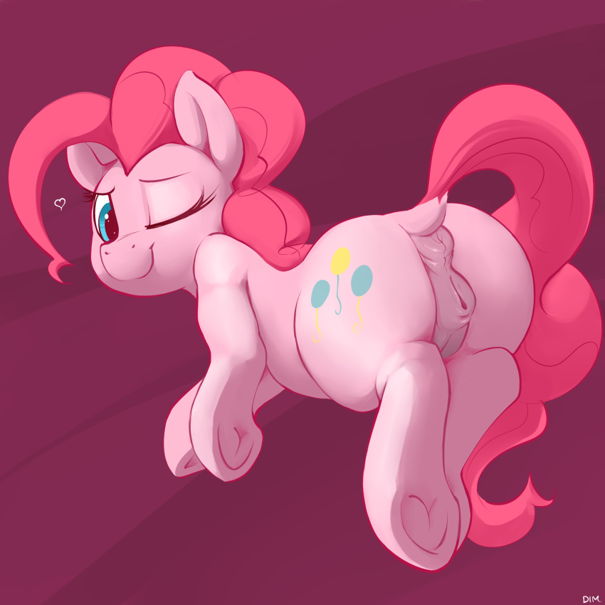 2016 ass dimfann earth_pony equine equine_pussy female feral friendship_is_magic hair hi_res hooves horse mammal my_little_pony one_eye_closed pink_hair pinkie_pie_(mlp) pony pussy solo underhoof