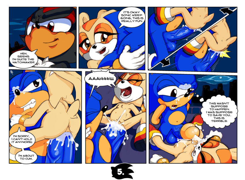 2016 anthro balls comic cream_the_rabbit cum cum_in_pussy cum_inside cum_on_face cum_on_muzzle english_text erection female forced group hedgehog lagomorph male mammal neokat nude penetration penis pussy rabbit rape sex shadow_the_hedgehog sonic_(series) sonic_the_hedgehog text uncut vaginal_penetration