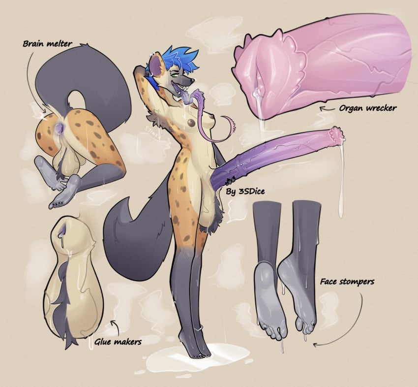 3sdice 5_fingers absurd_res animal_genitalia animal_penis anthro anus areola armpit_tuft artist_name backsack ball_tuft balls big_balls big_penis biped black_nails black_toenails blue_hair bodily_fluids breasts brown_areola brown_body brown_fur brown_nipples butt close-up colored_nails dripping ear_piercing english_text equine_genitalia equine_penis erection excessive_sweat eyebrow_piercing facial_piercing fangs feet fingers fully_sheathed fur genital_fluids genitals gradient_penis green_eyes gynomorph hair hi_res holding_own_penis holding_penis huge_balls huge_penis humanoid_feet hyena hyper hyper_genitalia hyper_penis intersex kyra_the_hyena long_penis long_tongue mammal markings medial_ring multiple_images musk nails nipples open_mouth penis piercing plantigrade precum precum_drip prehensile_tongue purple_penis purple_tongue rear_view saliva saliva_drip sheath short_hair simple_background slim snout soles solo spots spotted_body spotted_fur standing sweat sweat_pool sweaty_body sweaty_feet tail tan_background tan_body tan_fur teeth text toenails toes tongue tuft vein veiny_balls veiny_penis very_long_penis watermark