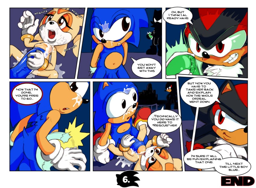 2016 after_sex anthro balls comic cream_the_rabbit cum english_text erection female group hedgehog lagomorph male mammal neokat nude penis pussy rabbit shadow_the_hedgehog sonic_(series) sonic_the_hedgehog text uncut