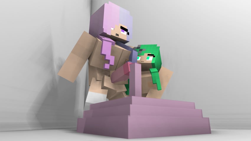 2girls 3d big_penis condom_filling creampie cubic_breasts cum cum_in_condom female futa_focus futa_with_female futanari handjob intersex large_breasts mine-imator minecraft tagme