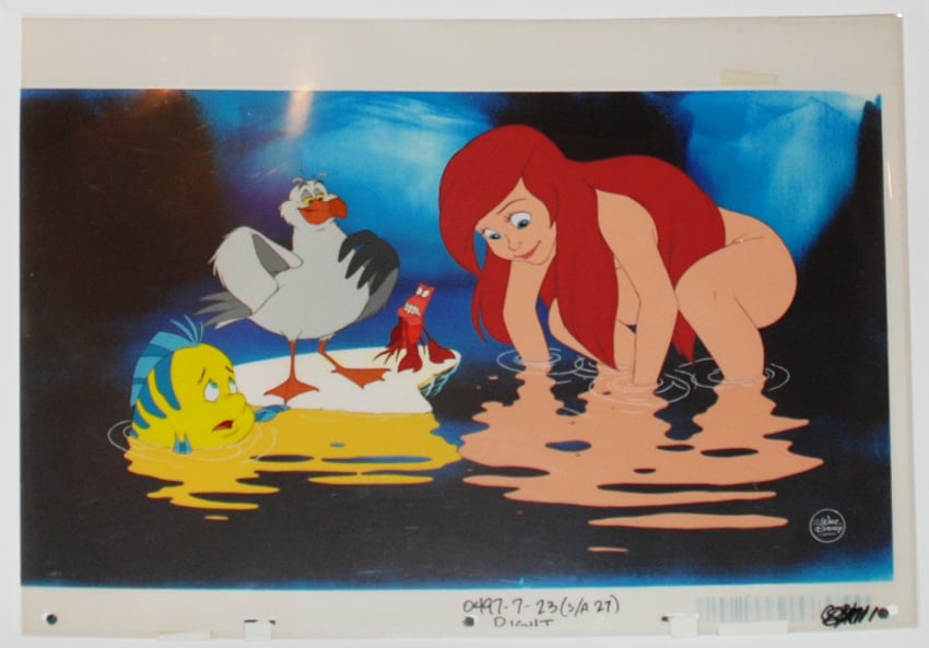 ariel bird disney female fish flounder human interspecies male nude photo_(medium) scuttle the_little_mermaid