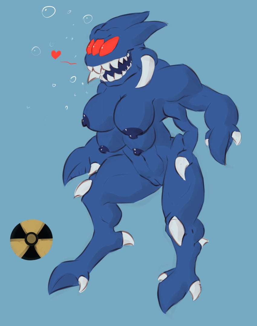 1girls 3_eyes alien alien_girl alien_only alien_queen_(duke_nukem) anthro anthro_only blue_nipples blue_skin breasts duke_nukem_(series) duke_nukem_3d female heart multi_breast multi_eye nipples pussy queen royalty solo teeth tusks unknown_artist video_games