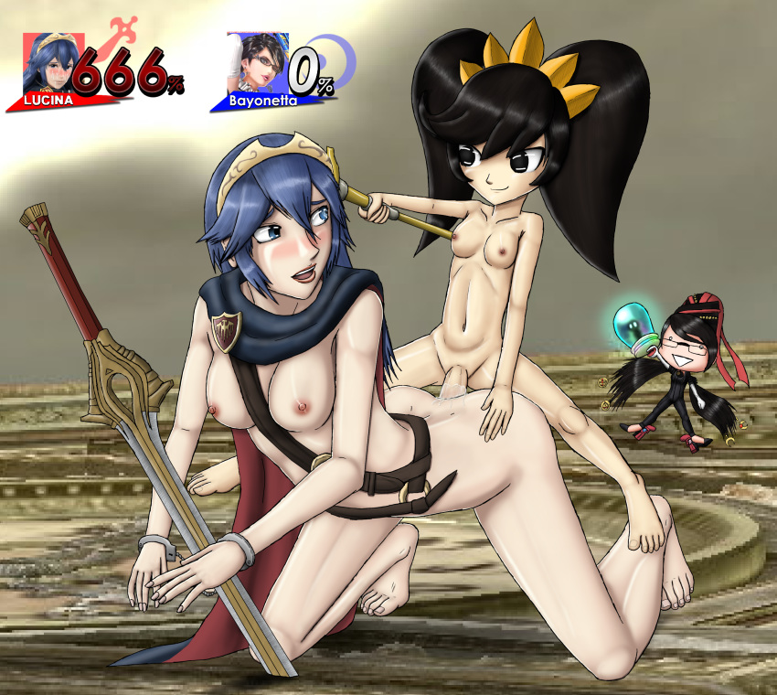 1futa 2girls anal artemis-polara artemispolara ashley_(warioware) bayonetta bayonetta_(character) crossover falchion_(fire_emblem) fire_emblem fire_emblem_awakening futa_on_female futadom futanari harness intersex larger_female lucina_(fire_emblem) mario_(series) mostly_nude nintendo penis small_dom_big_sub smaller_futanari super_smash_bros. super_smash_bros._for_nintendo_3ds_and_wii_u sword warioware weapon