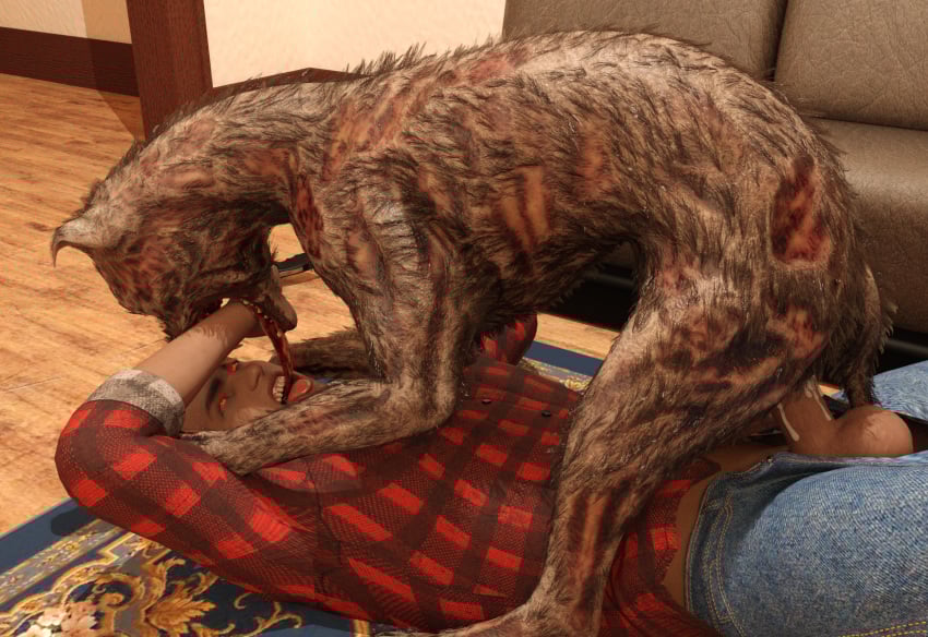barelymediocr3d bodily_fluids canid canine canis clothed clothed_sex clothing cum cum_in_vagina cum_inside domestic_dog dominant dominant_female dominant_feral duo female female_on_top feral forced genital_fluids glowing glowing_eyes hi_res human human_on_feral interspecies male male/female male_on_feral mammal on_top rape sex undead zombie zoophilia