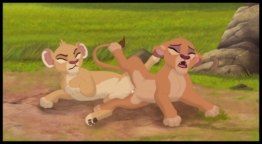 2016 animal_genitalia disney duo feline female female_feral feral hi_res kaion lion lying mammal pussy spread_legs spreading the_lion_guard the_lion_king tiifu young yuri zuri zuri_(tlg)