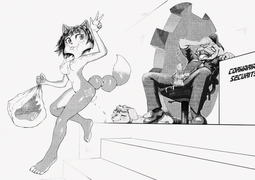 after_sex animal_genitalia animal_penis anthro bodily_fluids breasts canid canine canine_genitalia canine_penis canis cum domestic_dog female fox genital_fluids genitals hi_res knot krystal_(star_fox) male mammal nintendo nipples nude orgasm penis star_fox
