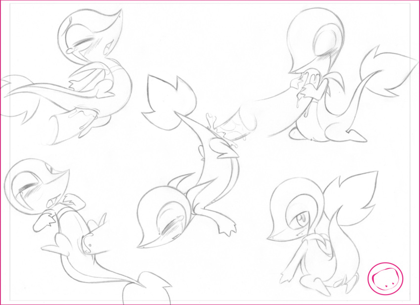 cum cum_in_pussy cum_inside disembodied_penis fellatio female harumi male monochrome multiple_poses multiple_positions nintendo oral penetration penis pokemon pokemon_(species) pose pussy sex snivy vaginal_penetration video_games