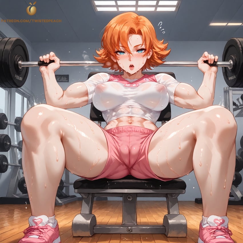 ai_generated blue_eyes cameltoe clothed covered_nipples exercise exercise_clothing fit_female ginger large_breasts muscular_female nipples_visible_through_clothing nora_valkyrie orange_hair rwby see-through see-through_clothing six_pack spread_legs stretching sweat sweatdrop sweating sweaty sweaty_body sweaty_breasts sweaty_thighs tagme thick_thighs tight_clothes tight_clothing toned twistedpeach visible_breath wet_clothes wet_clothing wet_shirt workout workout_clothes