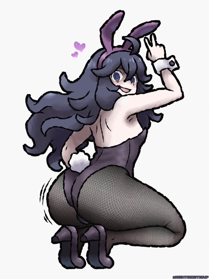 1girls 2025 @_@ animal_ears ass ass_focus big_ass blush breasts bunny_ears bunnysuit cleavage fake_animal_ears female female_only fishnets floating_heart full_body game_freak hair hex_maniac high_heels huge_ass kneeling long_hair looking_at_viewer looking_back low-angle_view motion_lines neckwear nichtgeist pokemon pokemon_xy presenting presenting_ass presenting_hindquarters purple_bunnysuit purple_eyes purple_hair seiza small_breasts smile solo solo_female standing thighs white_background wide_hips