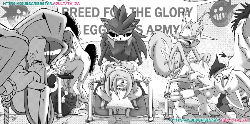 amy_rose big_breasts big_breasts black_and_white eggman_empire eggman_logo forced furry furry_female furry_male furry_only rape rouge_the_bat sex sex_from_behind sex_slave small_boobs small_breasts sonic_(series) sonic_the_hedgehog_(archie) sonic_the_hedgehog_(comics) sonic_the_hedgehog_(series) ta_da vanilla_the_rabbit