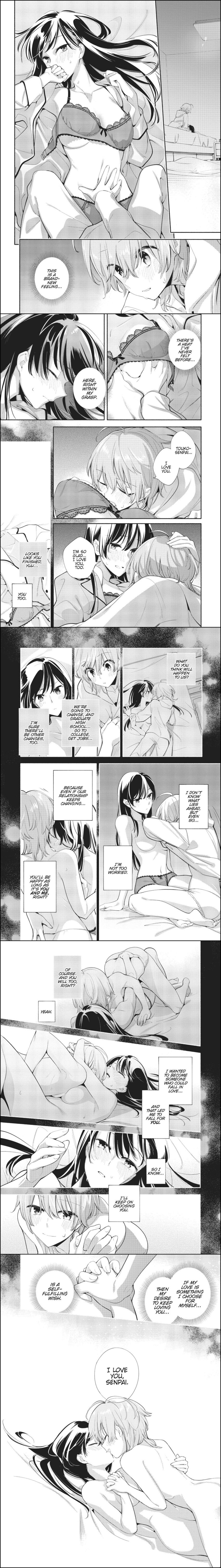 2girls ahoge anticipation arched_back arm_around_partner arms_around_partner bed_sheet bedroom between_legs black_hair blush bra breast_press breast_size_difference breast_sucking breasts butt_crack canon_couple cleavage close_up closed_eyes clothing_aside comic completely_nude covering_mouth dialogue ear_blush embrace english_text eyebrows_visible_through_hair female finger_fuck fingering fingering_partner first_time full-face_blush fully_clothed gradient_background grey_background greyscale half-closed_eyes hand_in_another&#039;s_panties hand_in_panties hand_on_another&#039;s_ass hand_on_another&#039;s_chest hand_on_another&#039;s_head hand_on_another&#039;s_stomach happy_sex holding_hands hoodie i_love_you imminent_sex implied_fingering kissing kneeling koito_yuu lace-trimmed_bra lace-trimmed_panties lace_trim licking licking_neck looking_at_another looking_at_partner looking_pleasured lying lying_on_back lying_on_bed lying_on_person lying_on_stomach manga monochrome nanami_touko nio_nakatani official_art open_clothes open_shirt panties partially_clothed pout romantic romantic_couple screentone shirt_grab shirt_lift sideass sideboob sitting sitting_on_bed small_breasts smile sweat sweatdrop thought_bubble topless translated underboob undressing undressing_another unseen_female_face white_background wholesome yagate_kimi_ni_naru yuri