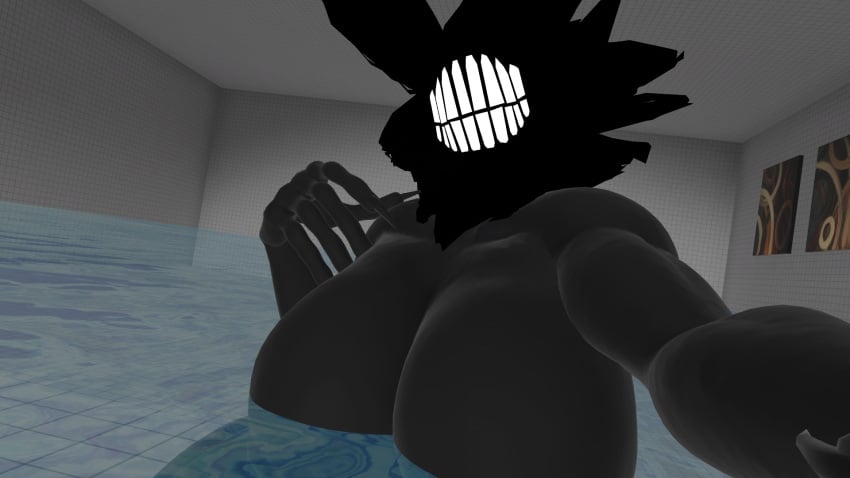breasts breasts_out cryptiacurves female in_pool karelia_(acerattman) long_claws naked_female no_face poolrooms smiler_(the_backrooms) teeth_showing teeth_visible the_backrooms vrchat vrchat_avatar vrchat_media vrchat_model