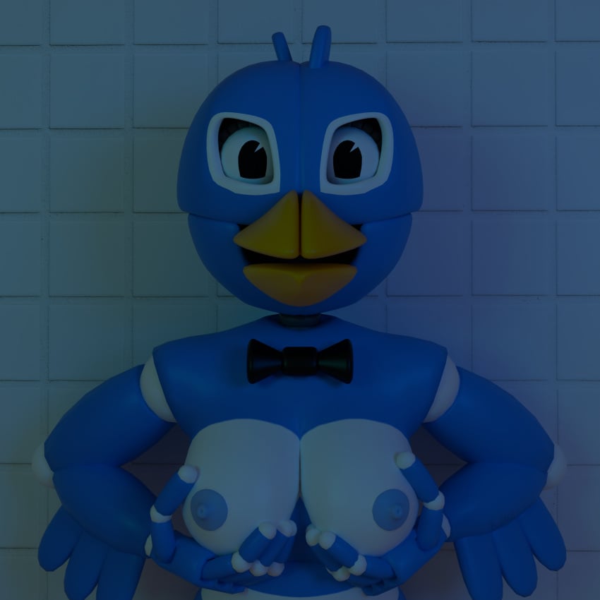 1girls breast_squeeze breasts buillk8 fazbear_fanverse female five_nights_at_freddy&#039;s jolly naked_female only_female solo tweetie_(jolly)