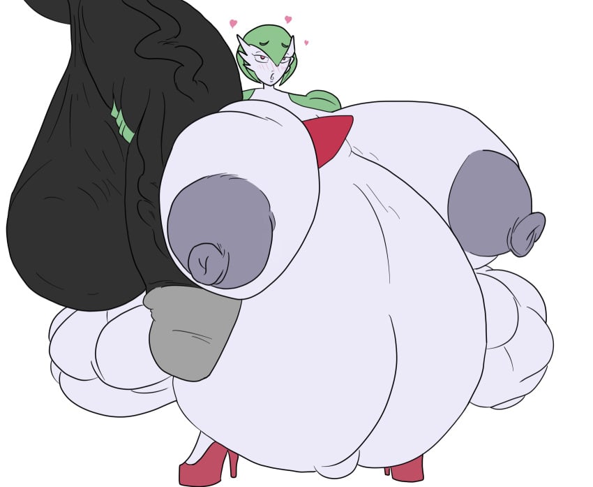 1girls anthro belly curvy female gardevoir gigantic_breasts huge_cock hyper penis poke pokemon pokemon_(species) pregnant tagme