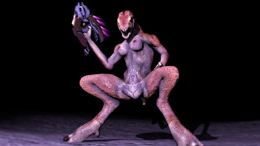 2016 3d alien anus ass atlasf4 breasts clitoris curves erect_nipples female gun halo_(series) heart kig-yar monster_girl needler nipples open_mouth pussy ranged_weapon skirmisher source_filmmaker weapon