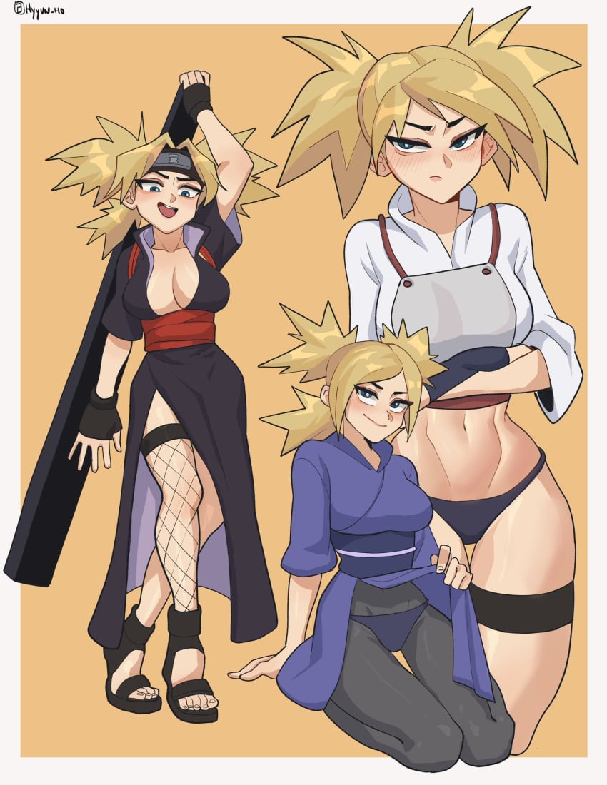 1girls 2023 adult age_progression aged_up big_breasts blonde_hair boruto:_naruto_next_generations breasts cleavage crop_top crossed_arms feet female female_only fishnets growing hyyun kimono kimono_lift kneeling kunoichi lifted_by_self mature mature_female milf naruto naruto:_the_last naruto_(series) naruto_shippuden ninja no_bra orange_and_white_backround panties panties_under_pantyhose pantyhose partially_clothed quad_tails sandals seiza shirt smile solo solo_focus take_your_pick teal_eyes teenager temari thigh_gap tomboy tsundere twintails vest voluptuous young_adult