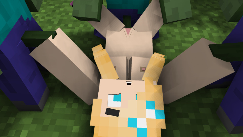 3d breasts cubic_breasts female minecraft tagme zombie_(minecraft)