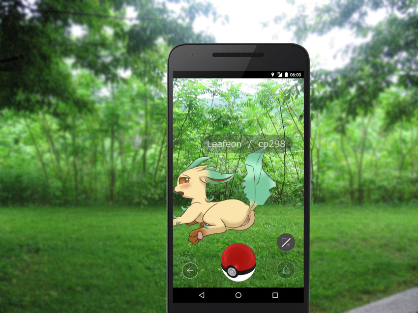 1girls anus app ass blush canine detailed_background edit eeveelution female feral furry hindpaw leafeon lying mammal nintendo nude open_mouth paws phone photo_background pokemon pokemon_go pussy pussy_juice technology video_games