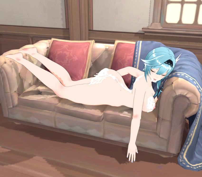 3d big_ass cum_in_ass cum_on_ass drooling_cum eula_(genshin_impact) female female_only genshin_impact laying_down laying_on_stomach naked naked_female nude nude_female passed_out rape_face raped raped_by_futanari runeiteer unwilling_participant used