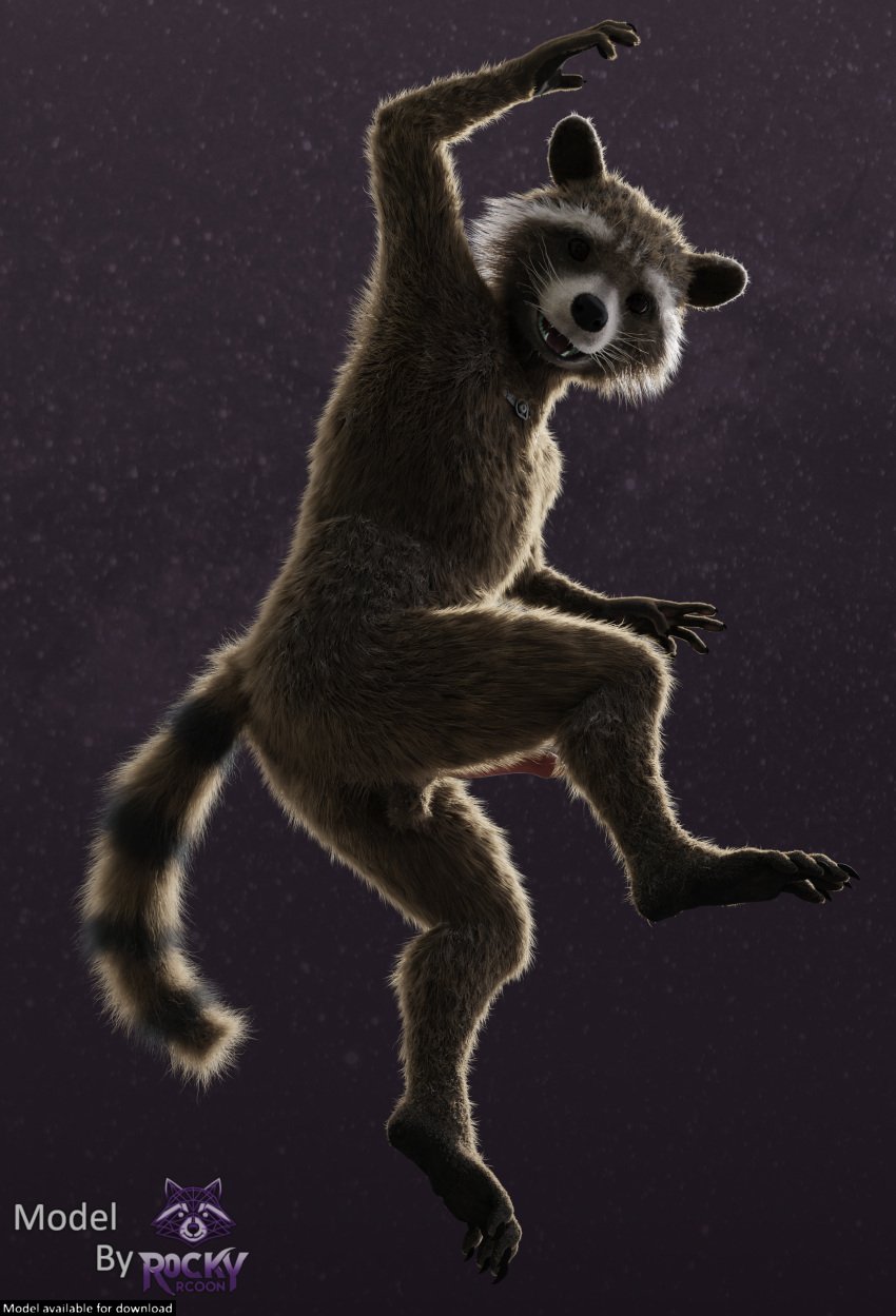 3d_(artwork) absurd_res animal_genitalia anthro ass brown_body brown_eyes brown_fur claws curling_toes digital_media_(artwork) disney english_text facial_markings falling fangs feet full_foot_pawpads fur genitals guardians_of_the_galaxy head_markings hi_res looking_at_viewer low_view male male_focus male_only mammal markings marvel marvel_comics mask_(marking) midair nude open_mouth pawpads penis pink_penis procyonid raccoon raised_arms raised_leg ring_(marking) ringed_tail rocket_raccoon rockyrcoon simple_background smile soles solo striped_markings striped_tail stripes tail tail_markings teeth text watermark whiskers