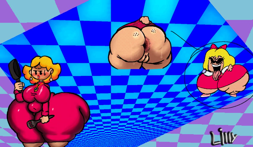 1girls 2024 absurd_res artist_name ass_focus bbw big big_ass big_breasts blush checkered_background chubby_female donut_anus earrings earthbound earthbound_(series) fat_ass fat_butt female female_only frying_pan gigantic_ass gigantic_thighs huge_anus human human_only hyper hyper_ass large_anus large_ass lifting_dress milf monstorlilly mother_(series) mother_2 mother_and_daughter ness's_mom red_clothing solo spatula sweating sweaty_butt theslashfive tongue tongue_out toony tracy_(earthbound) upskirt