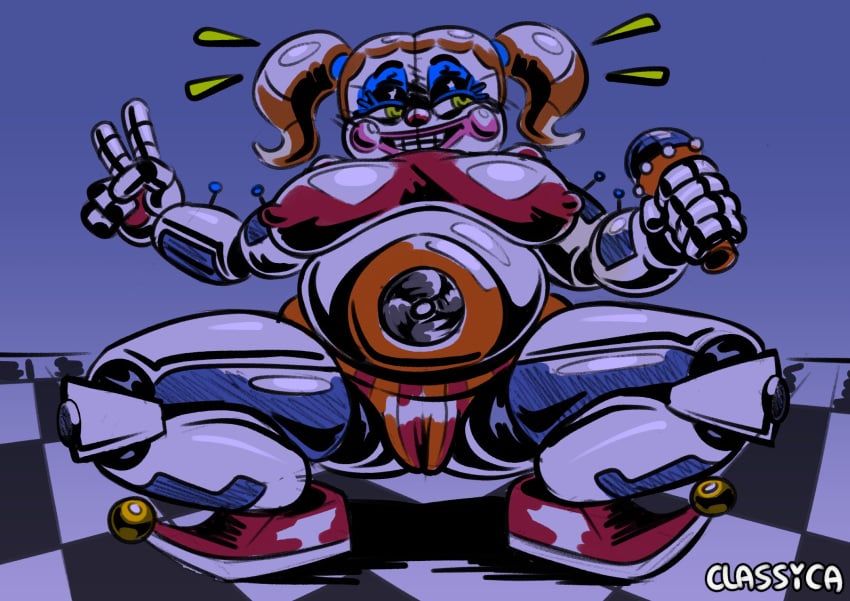 1girls animatronic baby_(fnafsl) bbw breasts circus_baby circus_baby_(fnaf) classica_p dialogue female five_nights_at_freddy's five_nights_at_freddy's:_sister_location pierump pussy robot robot_girl