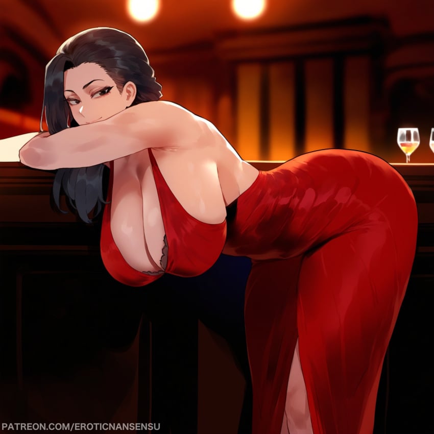 ai_assisted ai_generated bedroom_eyes bent_over big_ass big_breasts curvy erotic_nansensu lingerie momo_yaoyorozu my_hero_academia panties seducing seductive teenager thick_thighs wip