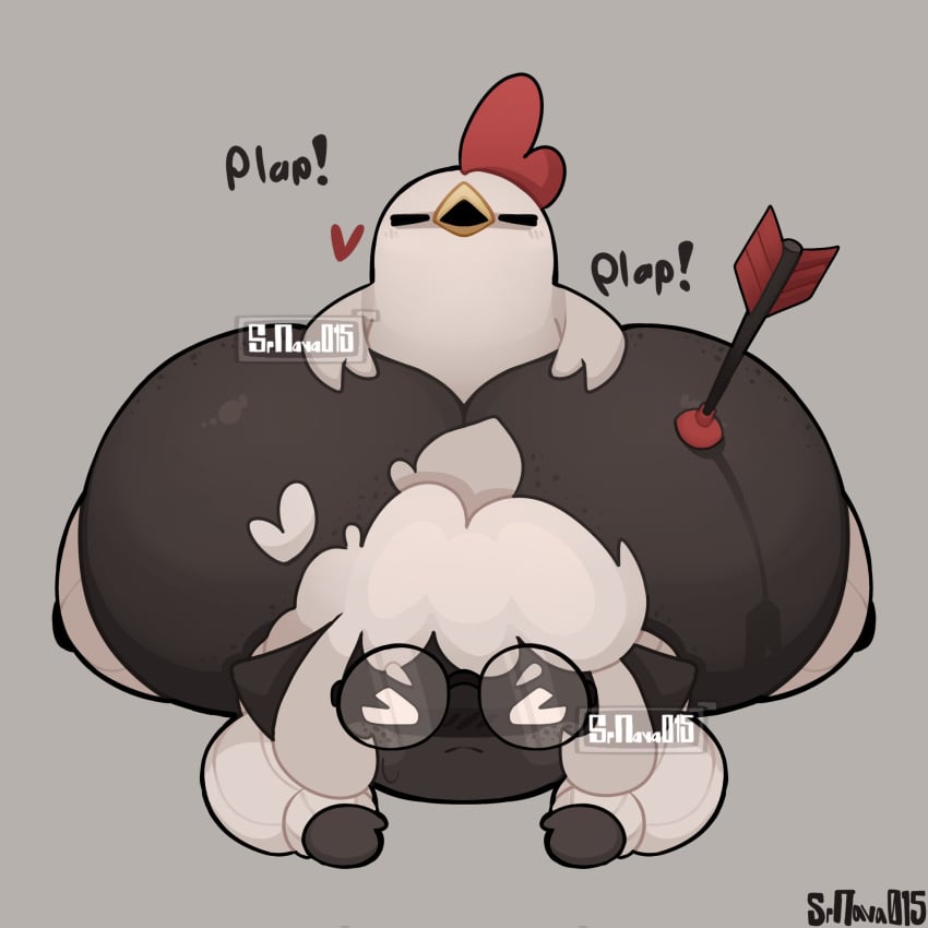 2boys anal anal_sex ass big_ass chicken chicken_(ultimate_chicken_horse) dat_ass femboy furry gay glasses huge_ass male male_only male_penetrated male_penetrating male_penetrating_male sheep sheep_(ultimate_chicken_horse) simple_background srnava ultimate_chicken_horse