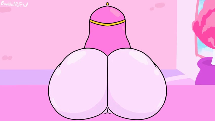 adventure_time animated ass ass_bigger_than_head ass_expansion ass_focus banillansfw butt_expansion buttocks dumptruck_ass expansion female female_only gif huge_ass hyper_ass nude pink_body pink_hair pink_skin princess_bubblegum teasing vagina vaginal vulva