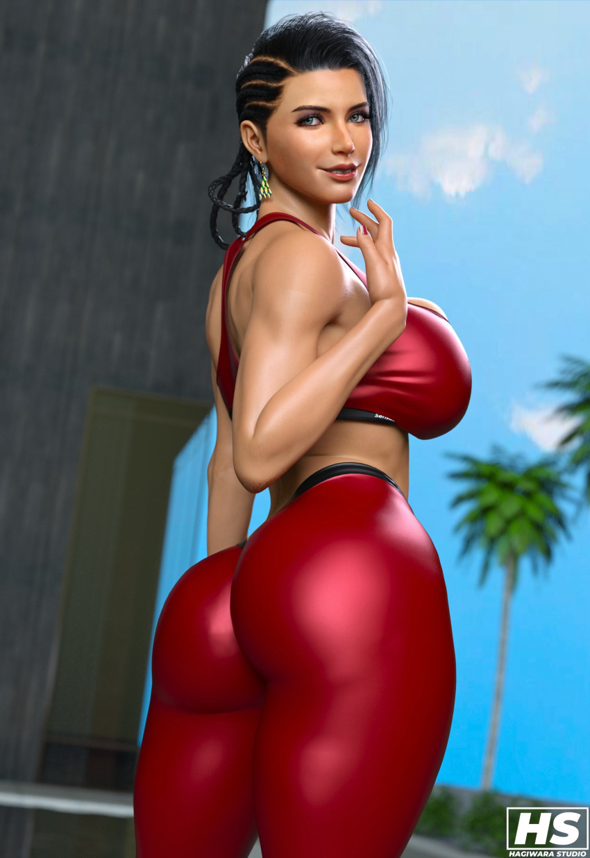 1girls 3d abs ass azucena azucena_milagros_ortiz_castillo bandai_namco barefoot big_ass big_breasts breasts clothed dark-skinned_female dark_skin dat_ass duo_gale feet female female_only fully_clothed hagiwara_studio namco namco_bandai peruvian peruvian_female pinup pinup_pose solo tekken tekken_8 thick_thighs tight_clothing tight_pants tight_shirt twitter