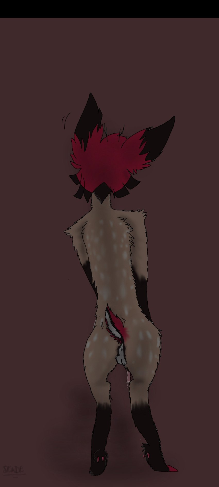 alastor_(hazbin_hotel) ass deer_antlers deer_ears deer_humanoid deer_tail hazbin_hotel