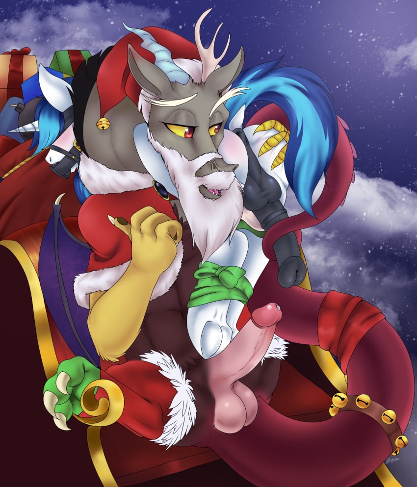 10s 2019 2boys animal_genitalia animal_penis anthro antlers ass balls bell chimera christmas discord_(mlp) draconequus equid equine equine_genitalia equine_penis friendship_is_magic furry genitals hasbro holidays hooves horn horns horse humanoid_genitalia humanoid_penis interspecies male male/male male_only monanniverse my_little_pony mythological_creature mythological_equine mythology penis pony shining_armor_(mlp) smile underhoof unicorn yellow_sclera