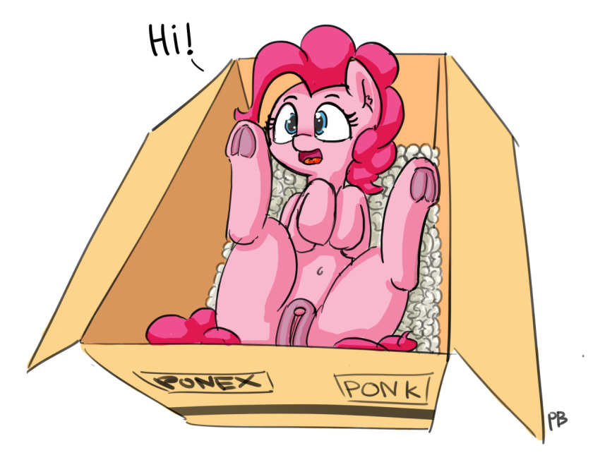 clitoris earth_pony english_text equine female feral friendship_is_magic hair horse mammal my_little_pony navel nude open_mouth pabbley pink_hair pinkie_pie_(mlp) pony pussy solo text tongue