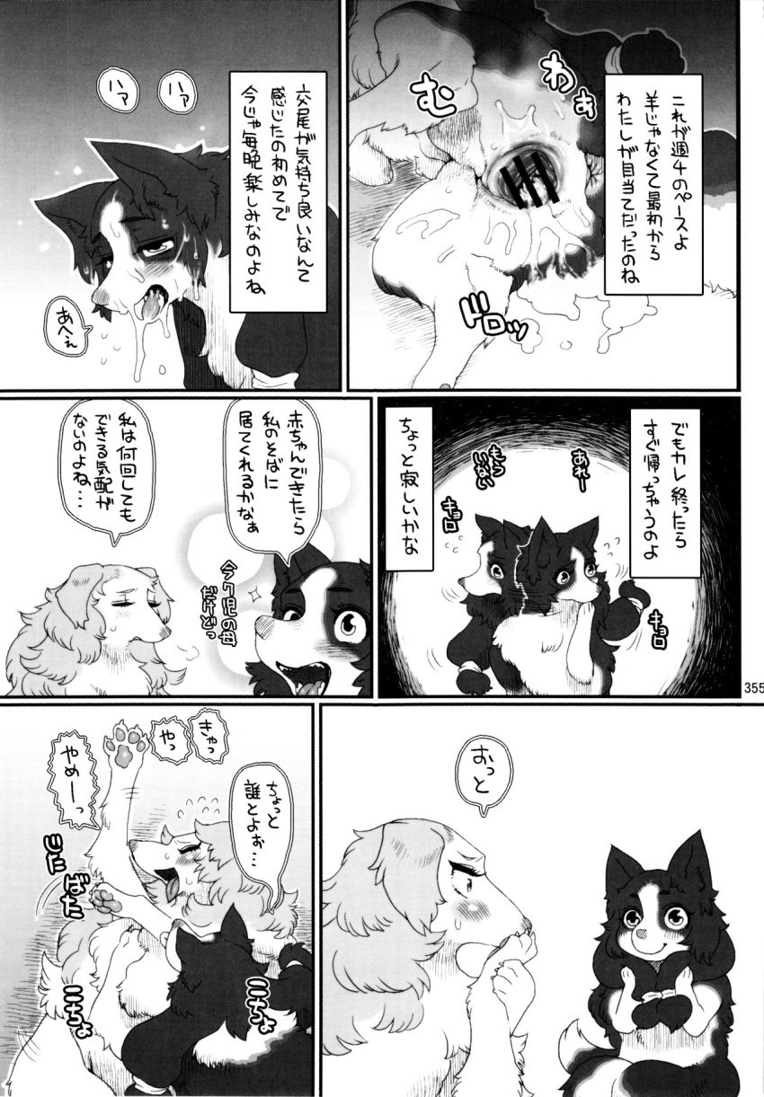 after_sex anus canine comic cum cum_inside mammal nezumi page_355 pussy text translation_request