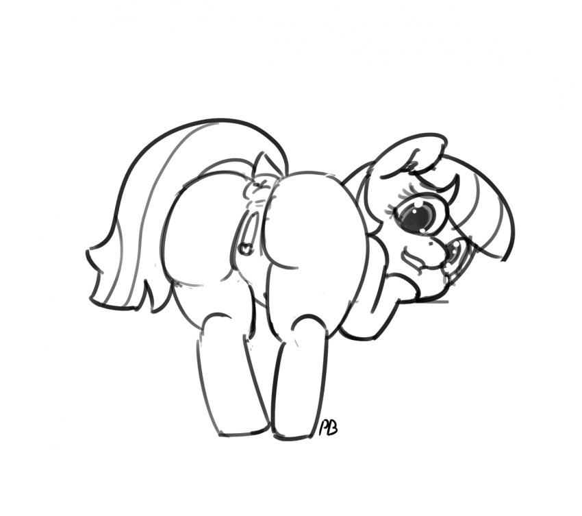 anus ass ass_up clitoris coco_pommel earth_pony equine female feral friendship_is_magic horse looking_at_viewer looking_back mammal my_little_pony pabbley pony presenting pussy solo thick_thighs