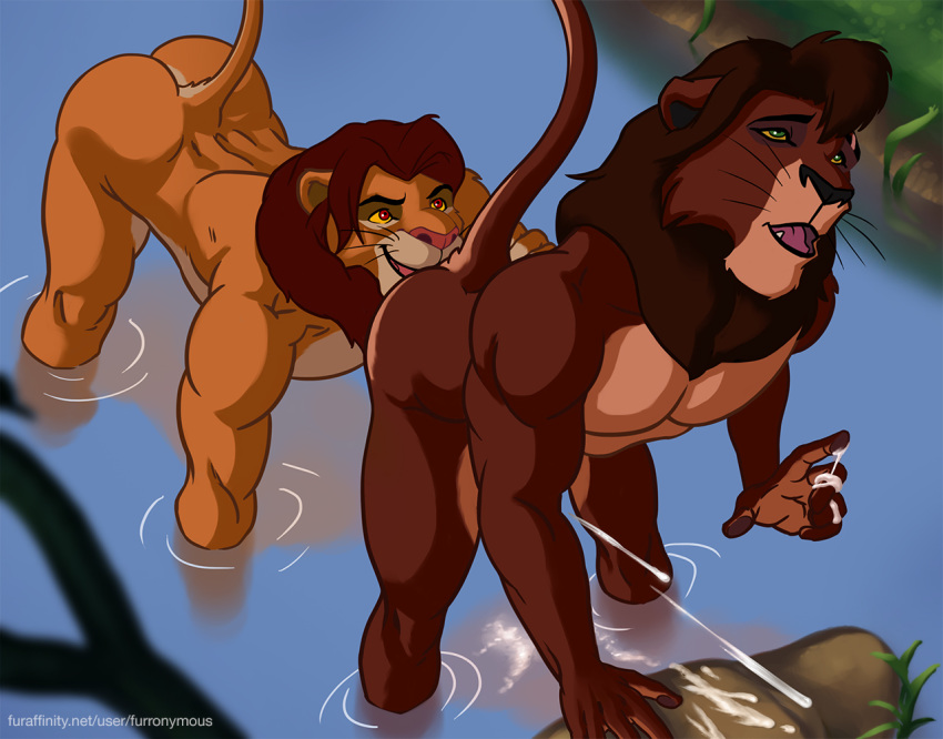 2boys anal anthro black_hair black_hair_bottom disney domination duo feline furronymous furry gay kovu light_hair_on_dark_hair lion male male_only mammal oral red_hair red_hair_on_black_hair red_hair_top rimjob simba the_lion_king the_lion_king_ii:_simba's_pride water yaoi