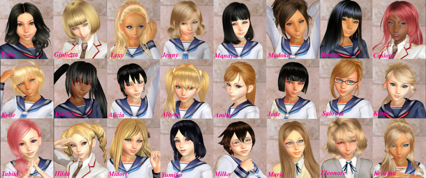 3d bimbo blonde_hair brown_hair chubby classroom dark_skin female futanari game ganguro gyaru hair intersex mizuki_yukikaze multiple_girls pale petite poser ppd premium_play_darkness red_hair school school_girl schoolgirl skinny tanned trap