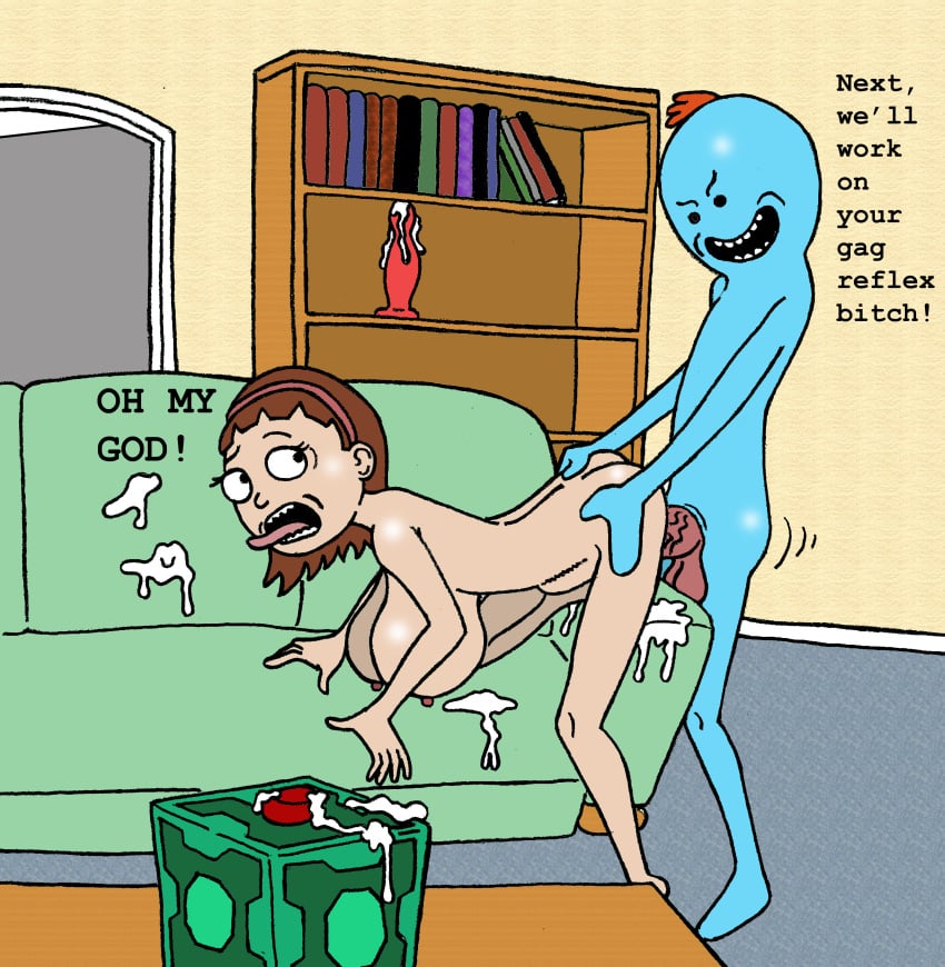 big_breasts from_behind huge_breasts large_breasts morticia_smith mr_meeseeks rick_and_morty sbb